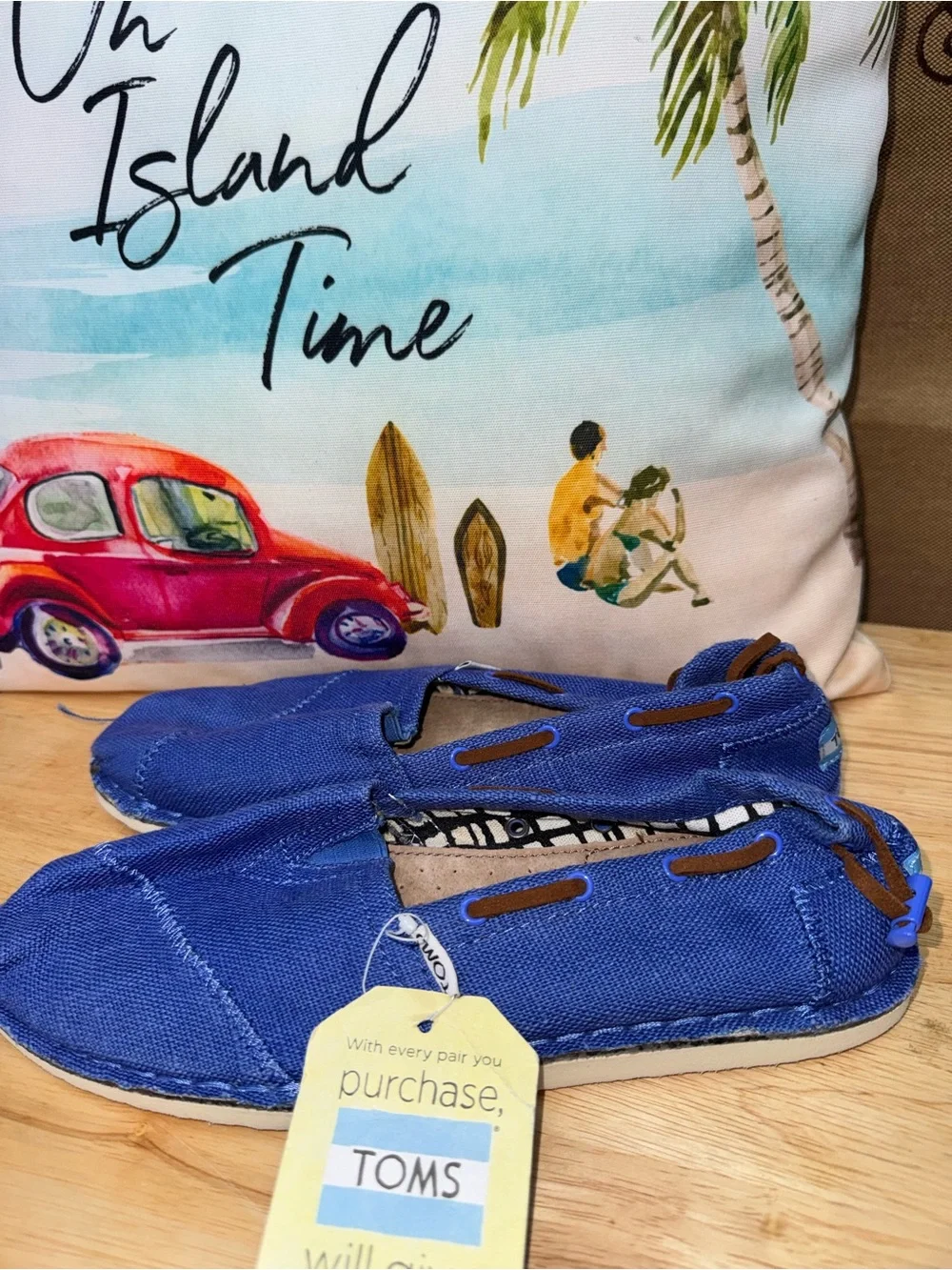 TOMS NWT! Women'S Blue Burlap Bimini Shoes Size 8.5